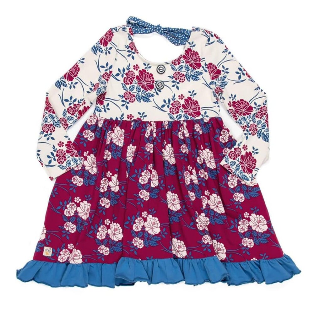 Wildflowers Long Sleeve Dress with Ruffle